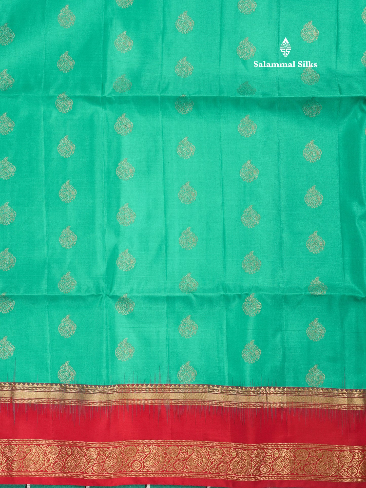 Beautiful Sapphire Blue Pure Kanjivaram Soft Silk Saree With Contrast Chilly Red Border