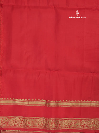 Beautiful Sapphire Blue Pure Kanjivaram Soft Silk Saree With Contrast Chilly Red Border