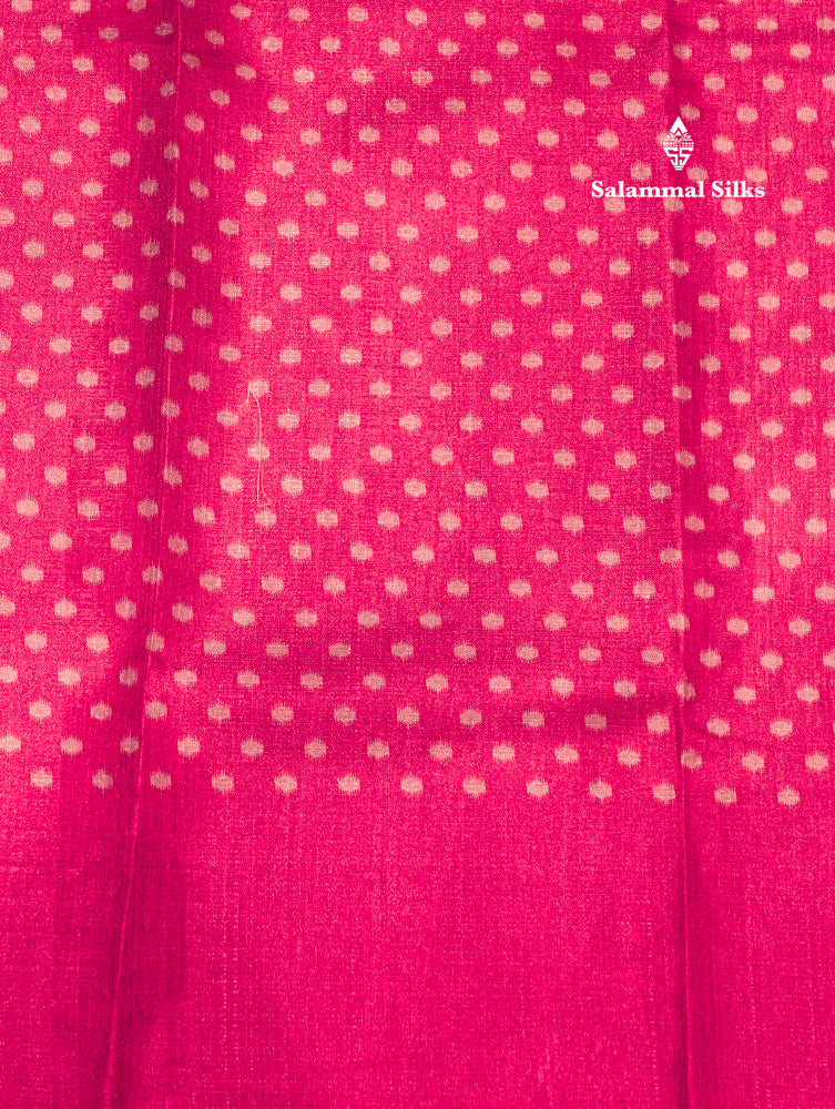 White Colour Fancy Semi Tussar Saree With Pink Border