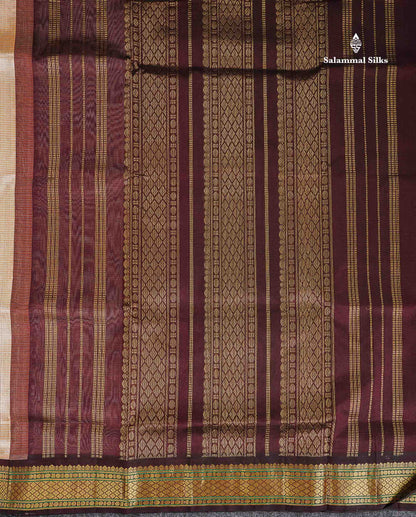 Pallu Of Peach Pure Silk Cotton Saree 