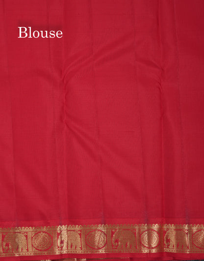 Beautiful Yellow Pure Kanjivaram Silk Saree With Red Traditional Korvai Border