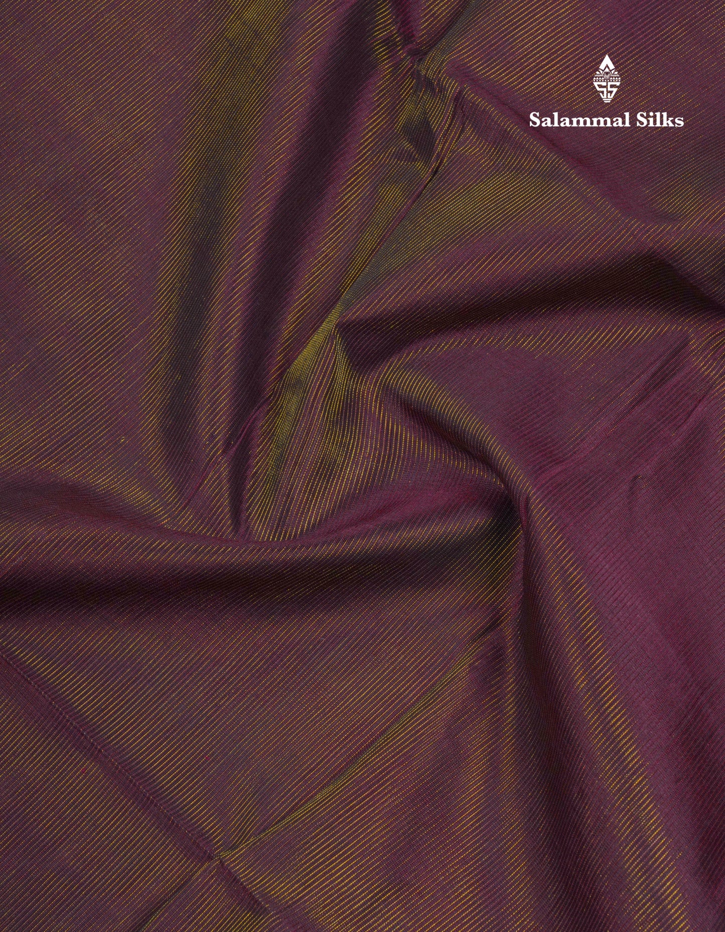 Dark Violet Vaira Oosi Lines Pure Silk Cotton Saree With Traditional Border