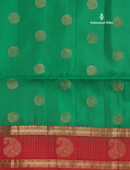 Beautiful Sea Blue Pure Kanjivaram Soft Silk Saree With Contrast Maroon Traditional Border
