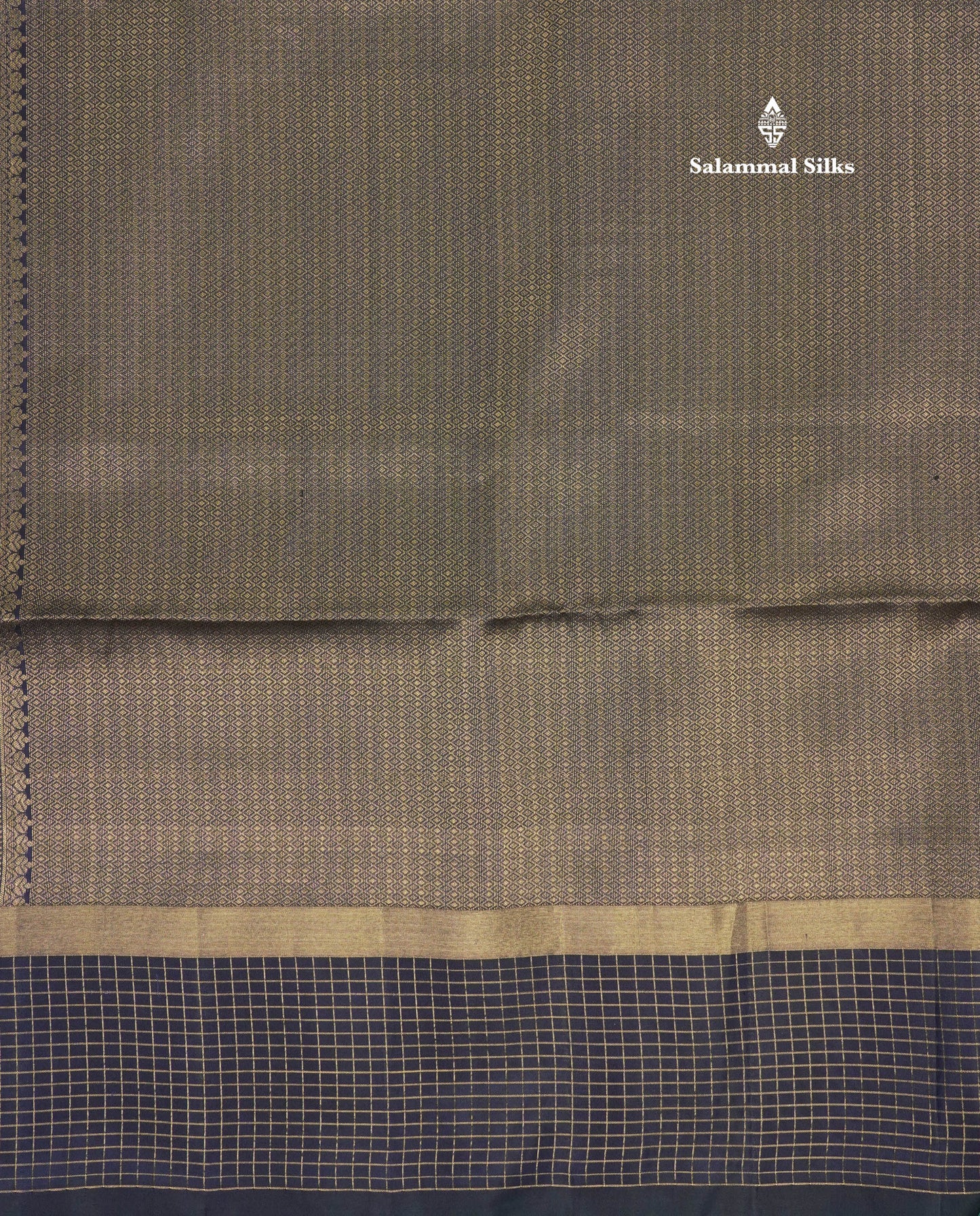 Beautiful Sea Blue Pure Kanjivaram Soft Silk Saree With Contrast Navy Blue Zari Checks Border