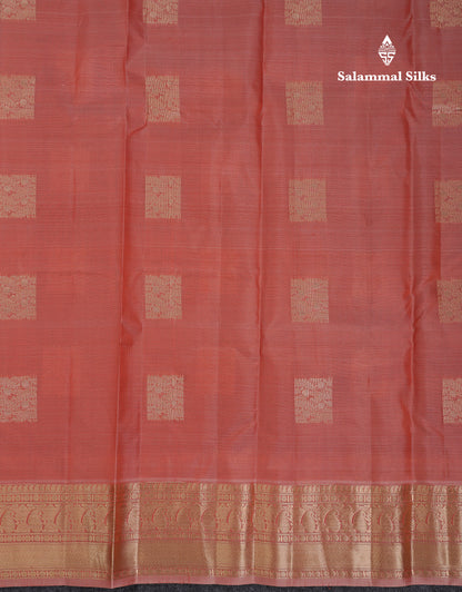 Beautiful Light Chocolet Pure Kanjivaram Silk Saree With Traditional Border