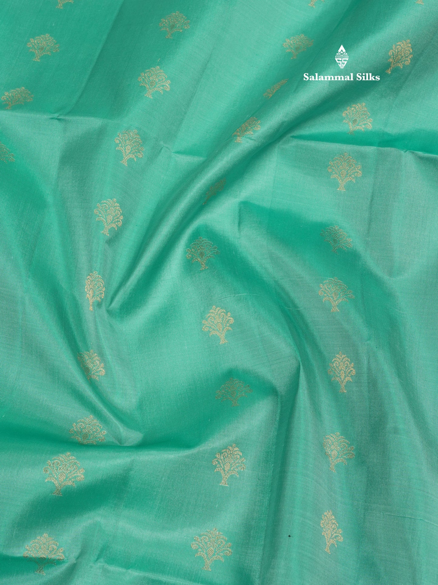 Beautiful Sea Blue Pure Kanjivaram Soft Silk Saree With Contrast Navy Blue Zari Checks Border