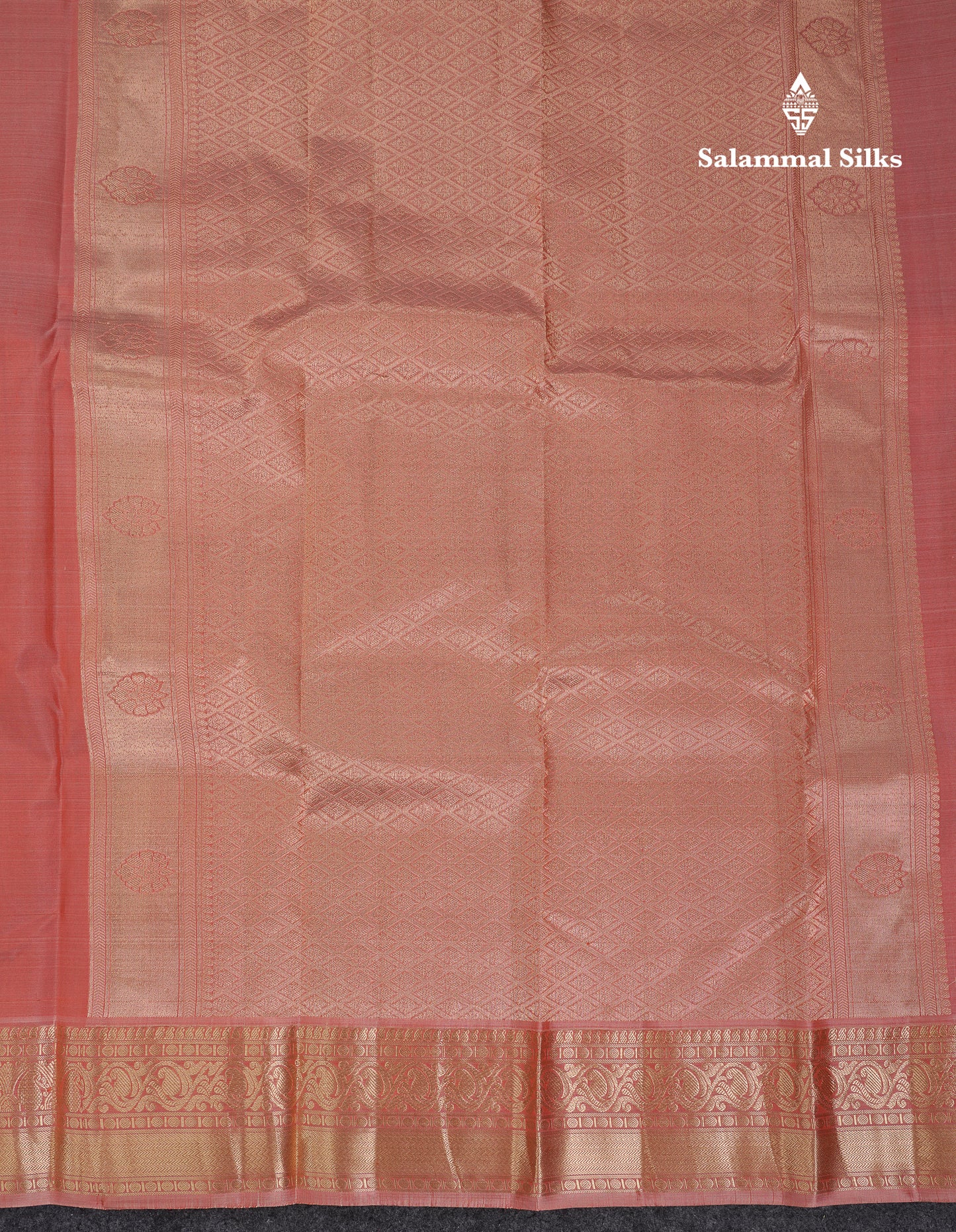 Beautiful Light Chocolet Pure Kanjivaram Silk Saree With Traditional Border