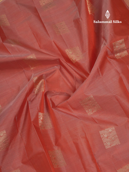 Beautiful Light Chocolet Pure Kanjivaram Silk Saree With Traditional Border