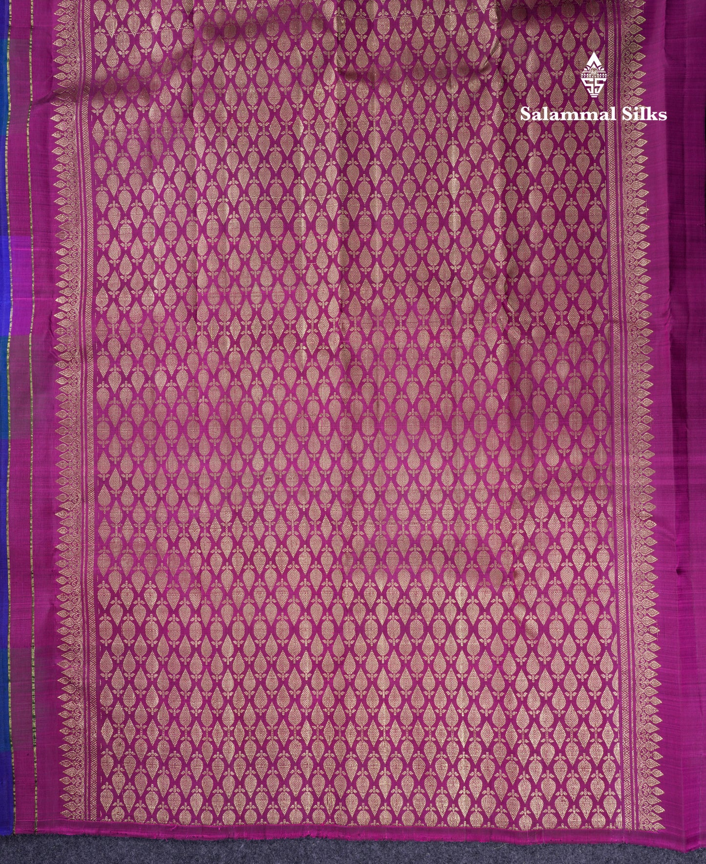 Beautiful Paalum Pazham Big Checks With Butta Pure Kanjivaram Silk Saree With Contrast Maroon Blouse