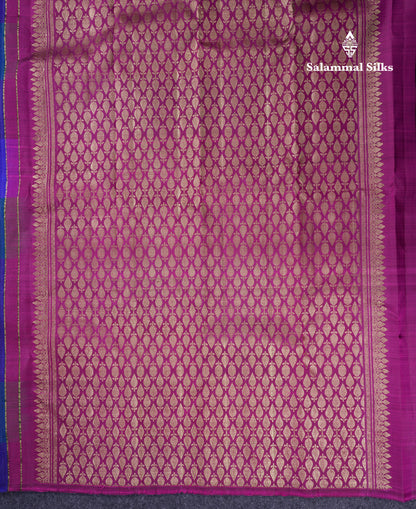 Beautiful Paalum Pazham Big Checks With Butta Pure Kanjivaram Silk Saree With Contrast Maroon Blouse