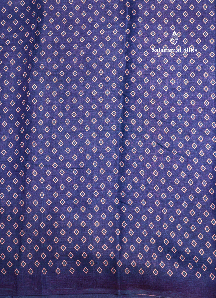 Royal Blue Colour Fancy Semi Tussar Saree With Blouse