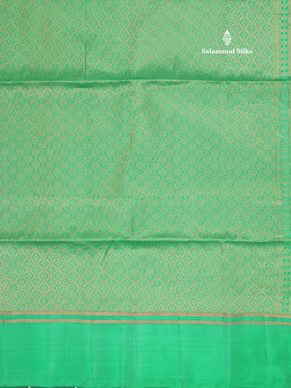Beautiful Mustard Yellow Pure Kanjivaram Soft Silk Saree With Contrast Rexona Green Border