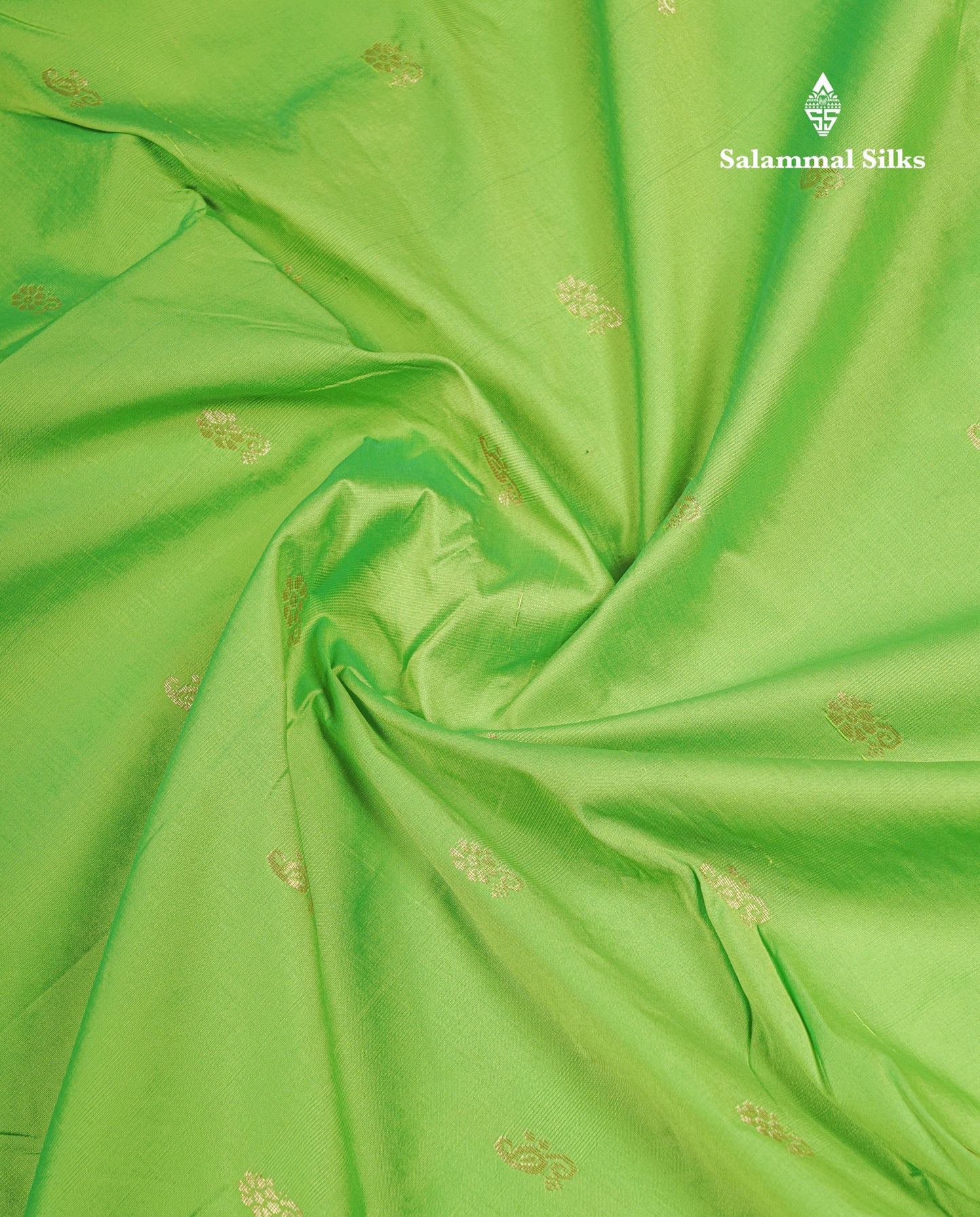 9 Yards Semi Silk Saree Green With Contrast Pink Border