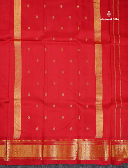 One Side Border Pure Silk Saree - Redish Maroon Colour Body Zari Butta With Traditional Border