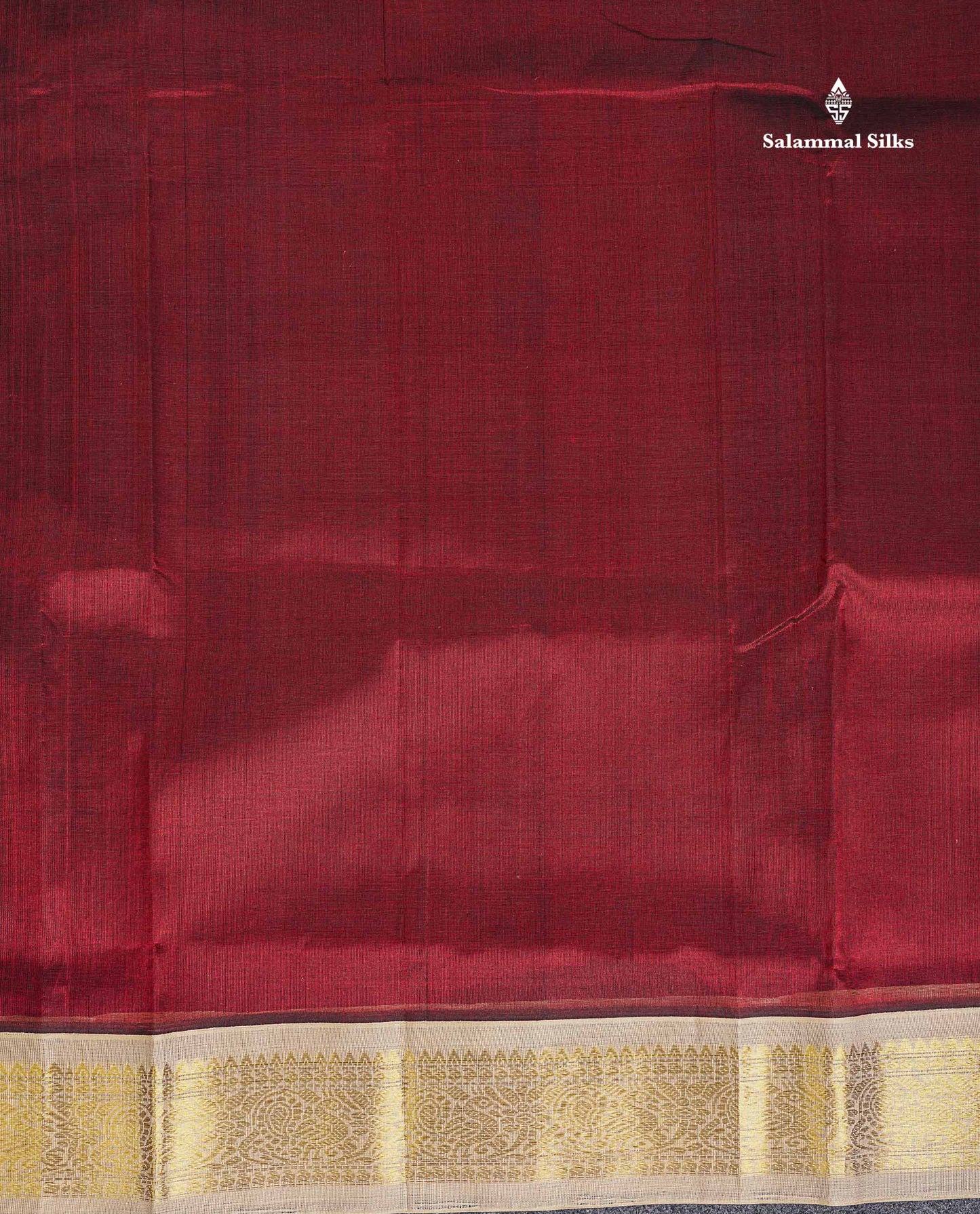 Cream Sandal Border Of Dark Maroon Pure Silk Cotton Saree 