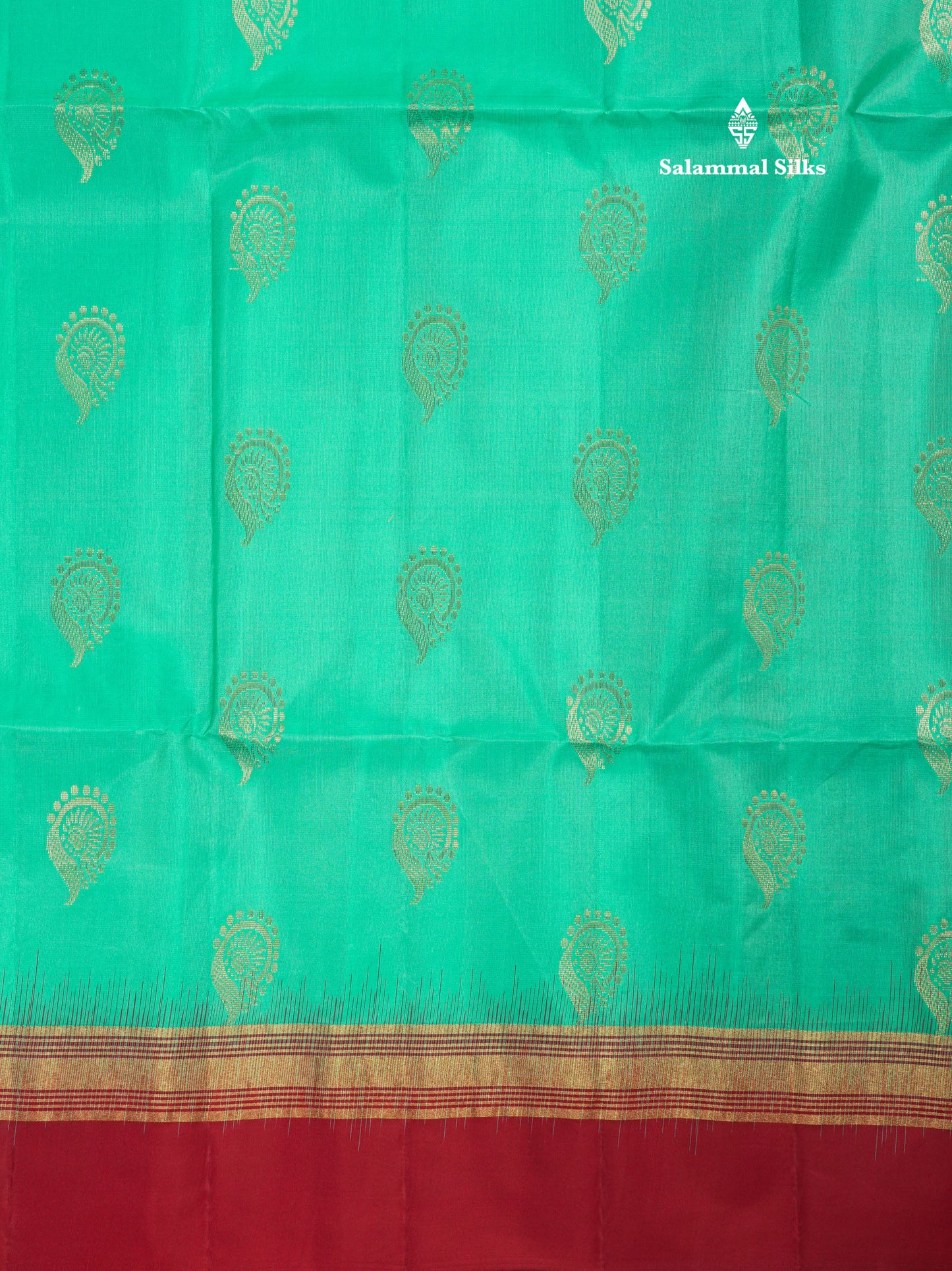 Beautiful Sea Green Pure Kanjivaram Soft Silk Saree With Contrast Maroon Border