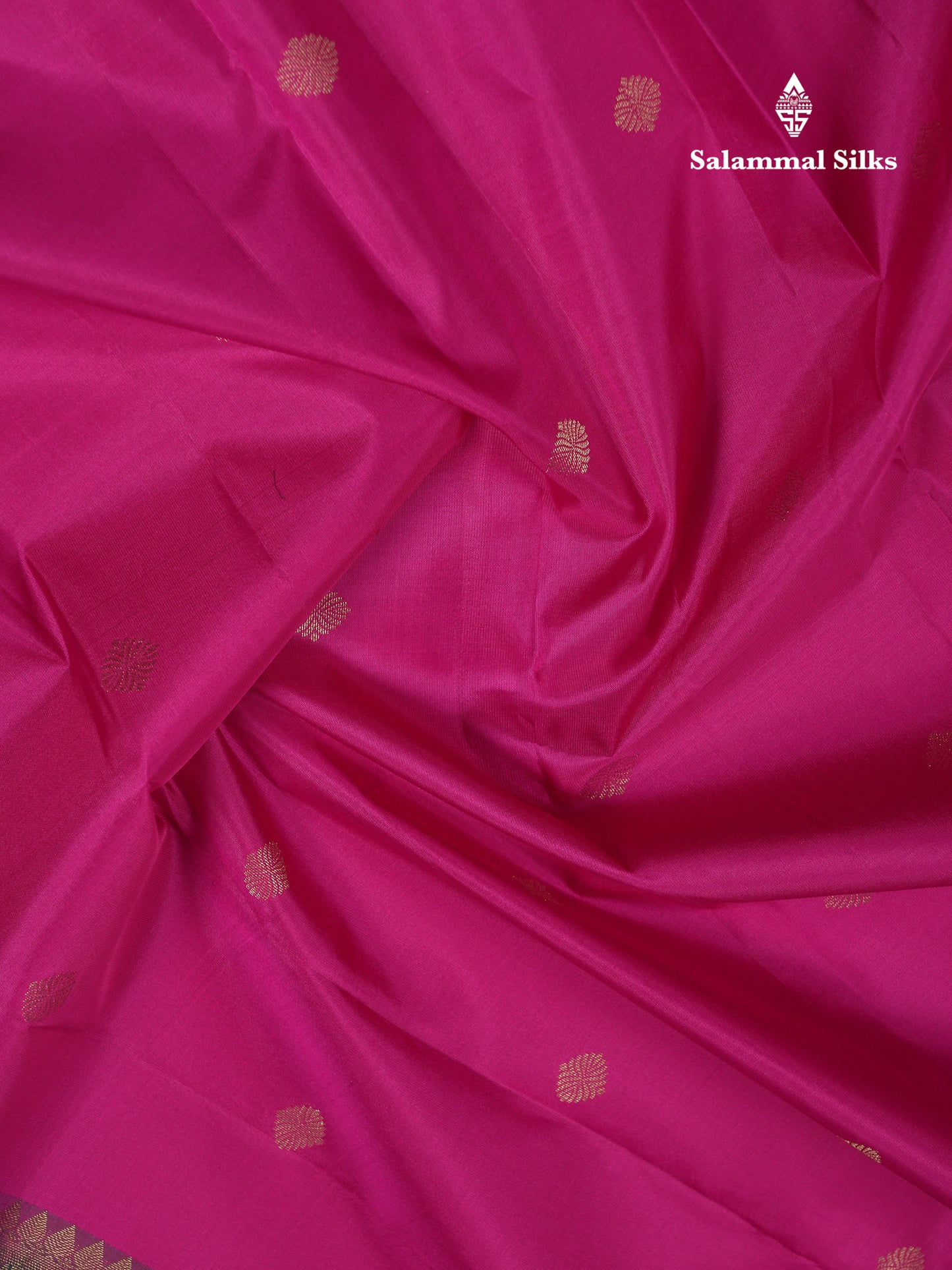 Beautiful Magenta Pink Pure Kanjivaram Silk Saree With Bottle Green Traditional Korvai Border