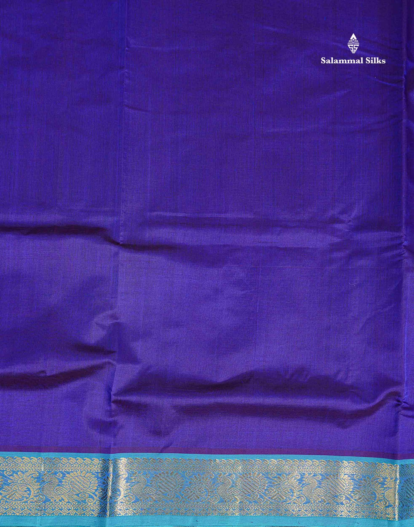 Traditional Border of Dual Tone Royal Blue Pure Silk Cotton Saree 
