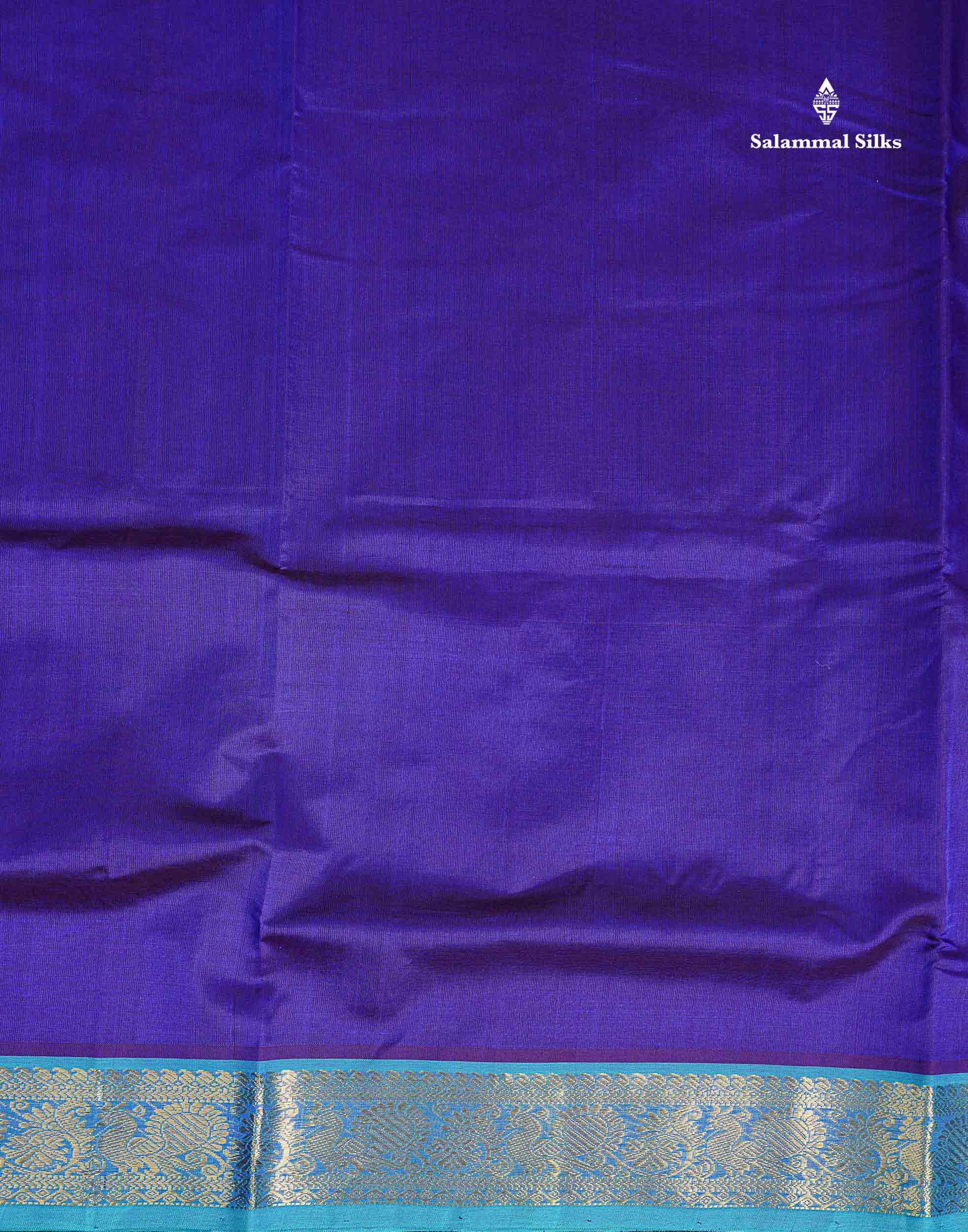 Traditional Border of Dual Tone Royal Blue Pure Silk Cotton Saree 
