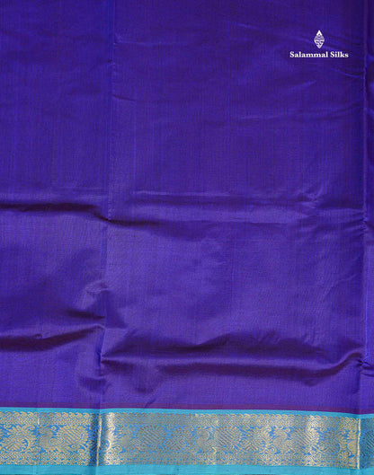 Traditional Border of Dual Tone Royal Blue Pure Silk Cotton Saree 