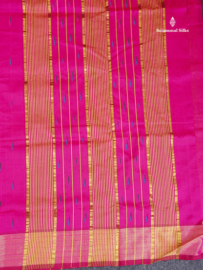 Pallu Of Lemon Yellow Semi Silk Ctton Saree