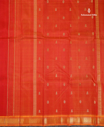 One Side Border Pure Silk Saree - Maroon Colour Body Small Zari Butta With Contrast Mustard Yellow Small Border