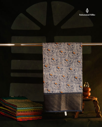 Baby Pink Colour Chanderi Mixed Cotton Saree With Contrast Violet Border