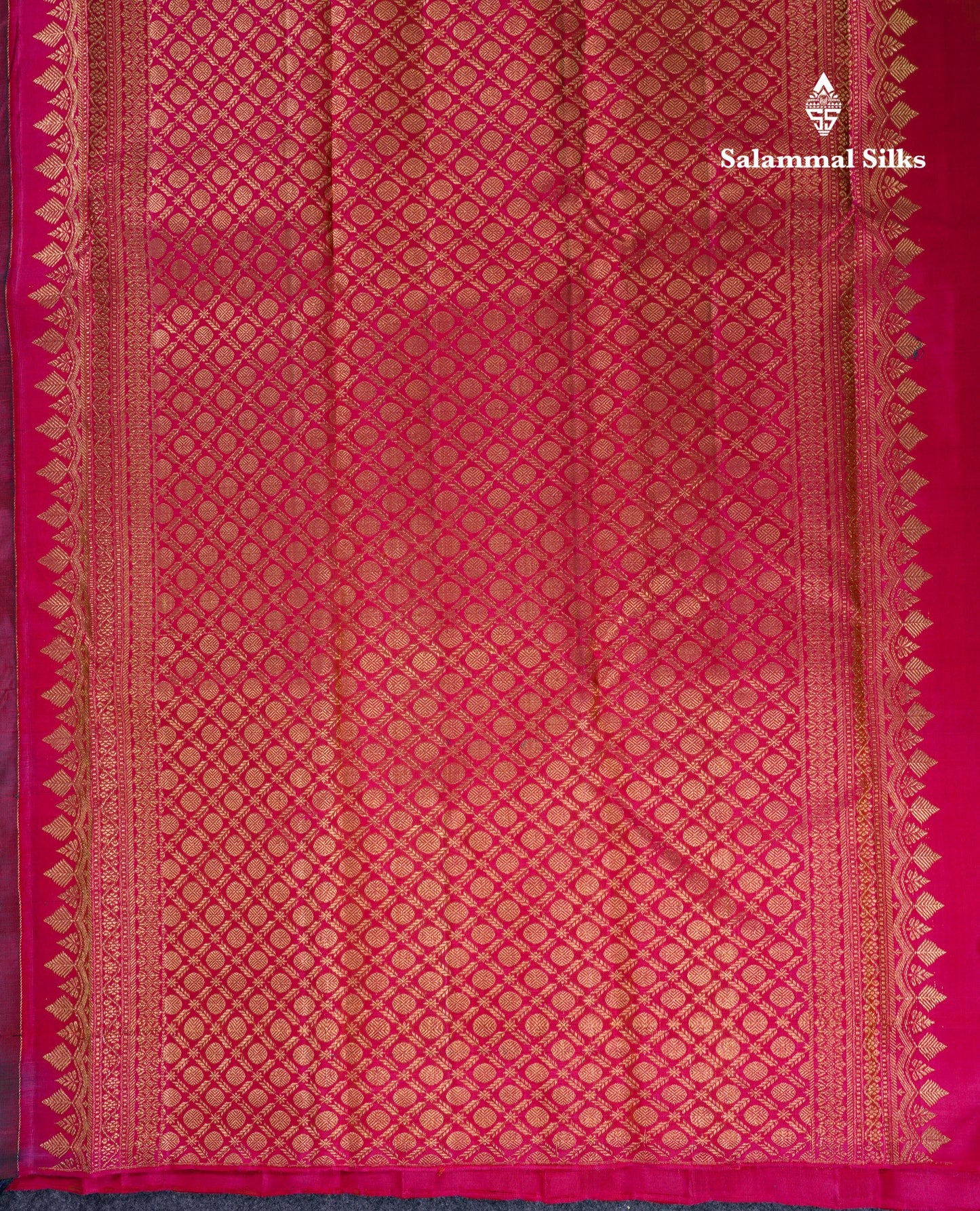 Beautiful Sapphire Green Zari And Thread Work Butta Pure Kanjivaram Silk Saree With Contrast Rani Pink Blouse