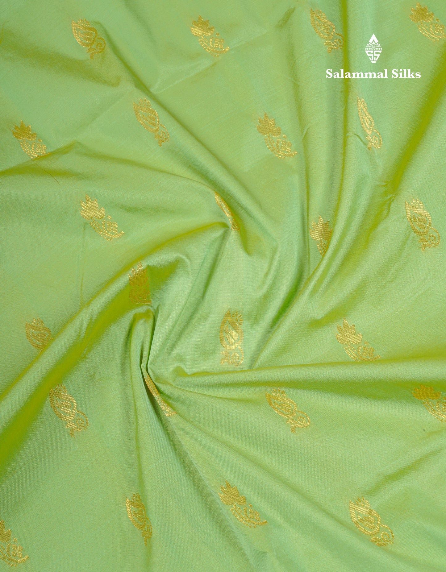 9 Yards Semi Silk Saree Light Green With Contrast Maroon Border