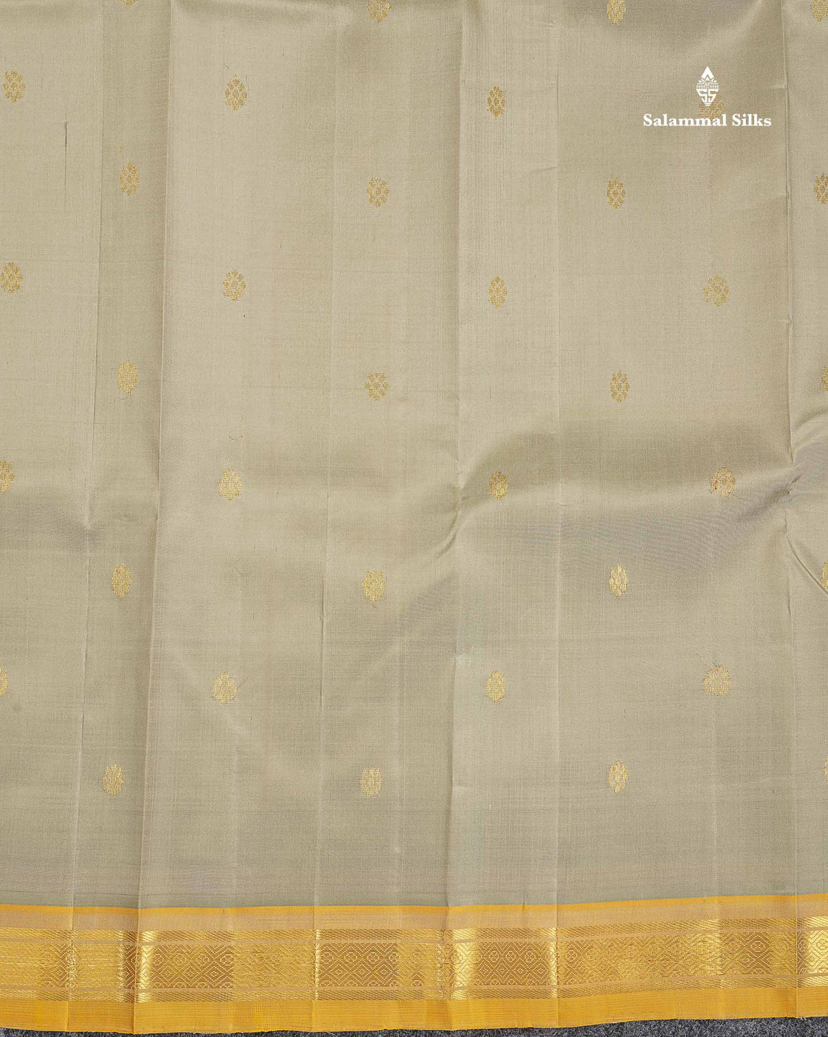 One Side Border Pure Silk Saree - Light Parrot Green Colour Zari Butta With Contrast Mustard Yellow Small Border