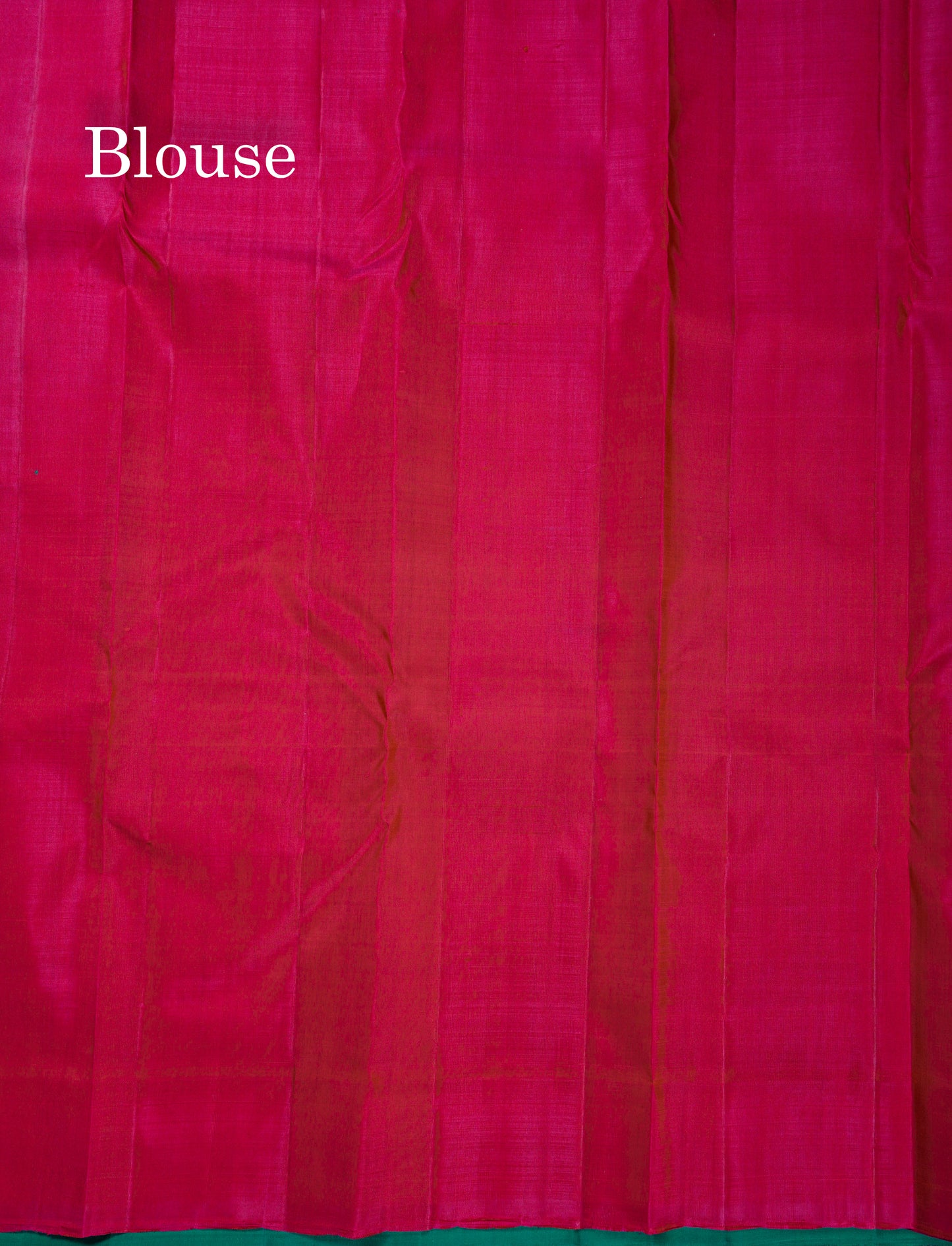 Beautiful Sapphire Green Zari And Thread Work Butta Pure Kanjivaram Silk Saree With Contrast Rani Pink Blouse