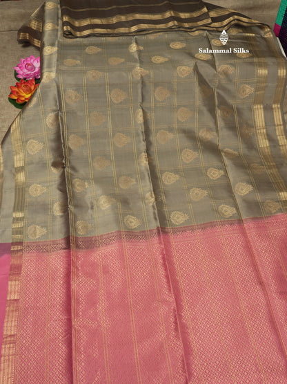 Beautiful Blue Pure Kanjivaram Soft Silk Saree With Contrast Red Traditional Border