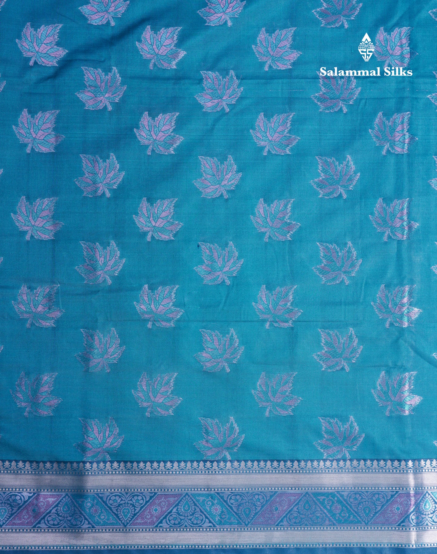 Dual Tone Pink Semi Raw Silk Saree With Contrast Navy Blue Blouse