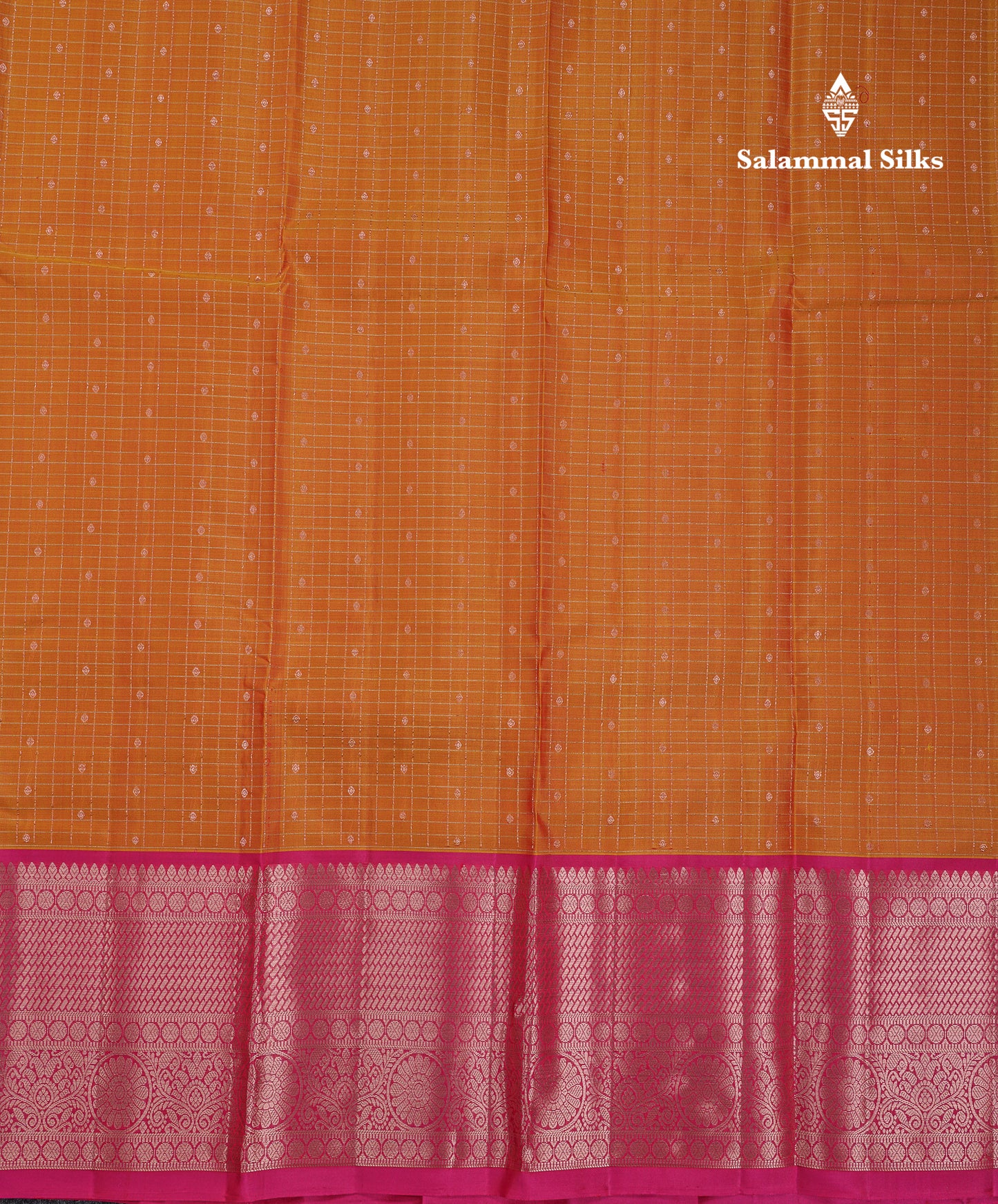 Beautiful Mango Yellow Small Checks With Butta Pure Kanjivaram Silk Saree With Contrast Pink Traditional Evening Morning Border
