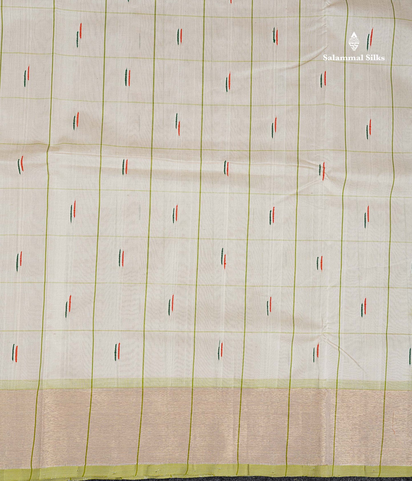 Tissue Border Of Half White Semi Silk Cotton Saree 