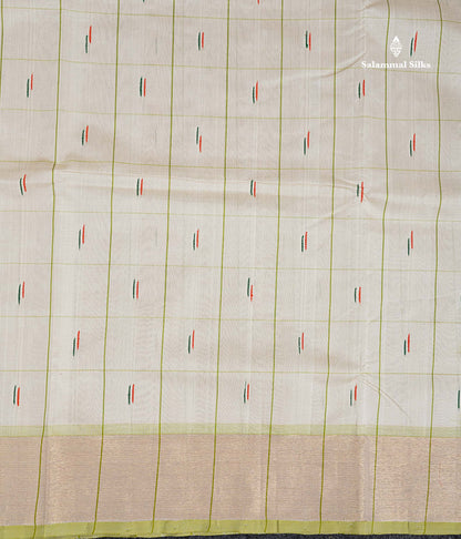 Tissue Border Of Half White Semi Silk Cotton Saree 