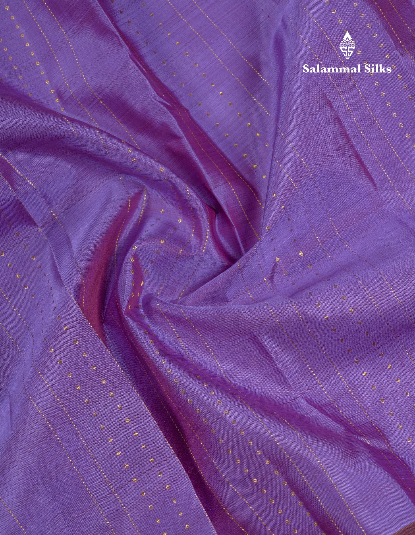 Beautiful Lavender Pure Kanjivaram Silk Saree With Contrast Dark Brown Checks With Butta Border