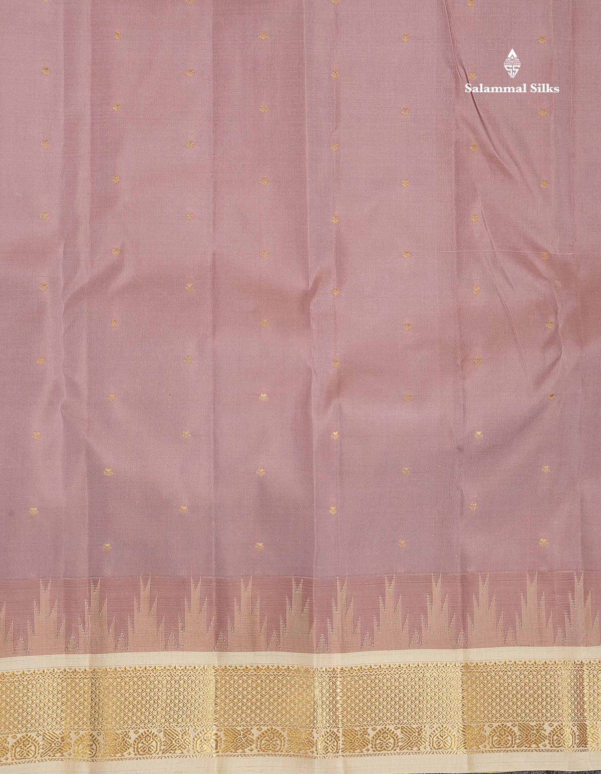 Pure Kanjivaram Silk Saree - White Colour Body Zari Butta & Contrast Black Traditional Temple Border
