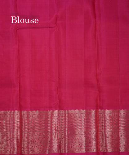 Beautiful Mango Yellow Small Checks With Butta Pure Kanjivaram Silk Saree With Contrast Pink Traditional Evening Morning Border