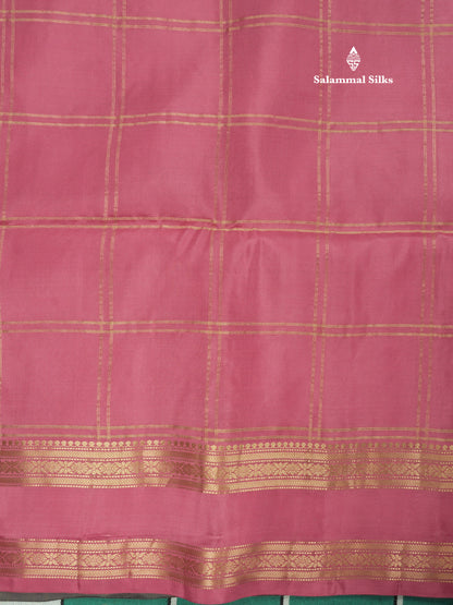 Beautiful Blue Pure Kanjivaram Soft Silk Saree With Contrast Red Traditional Border