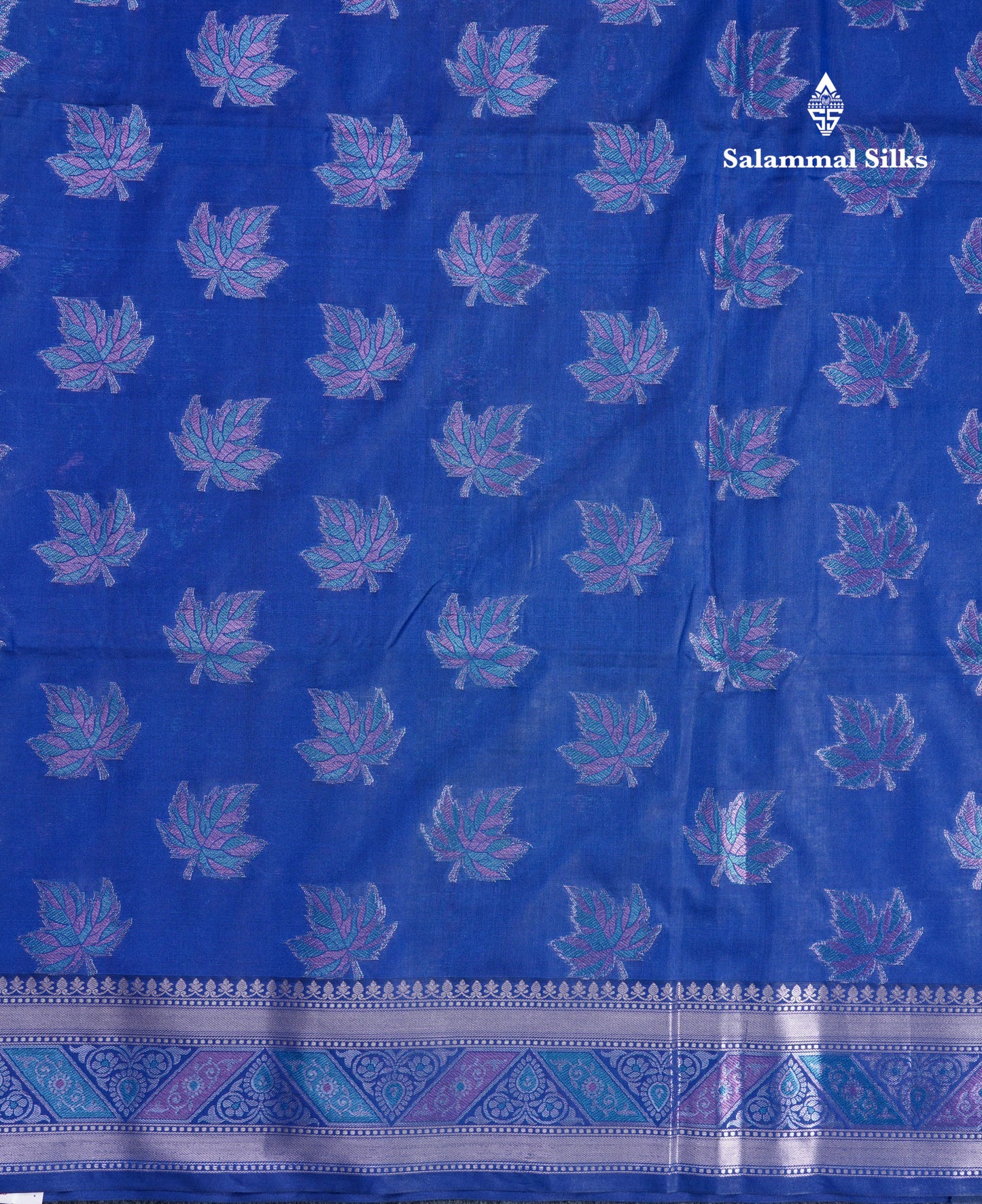 Dual Tone Pink Semi Raw Silk Saree With Contrast Navy Blue Blouse