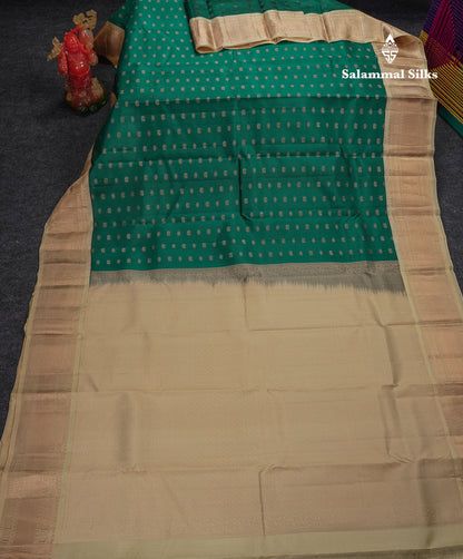 Beautiful Dark Maroon Chakaram  & Peacock Butta Pure Kanjivaram Silk Saree With Contrast Sandal Traditional Border