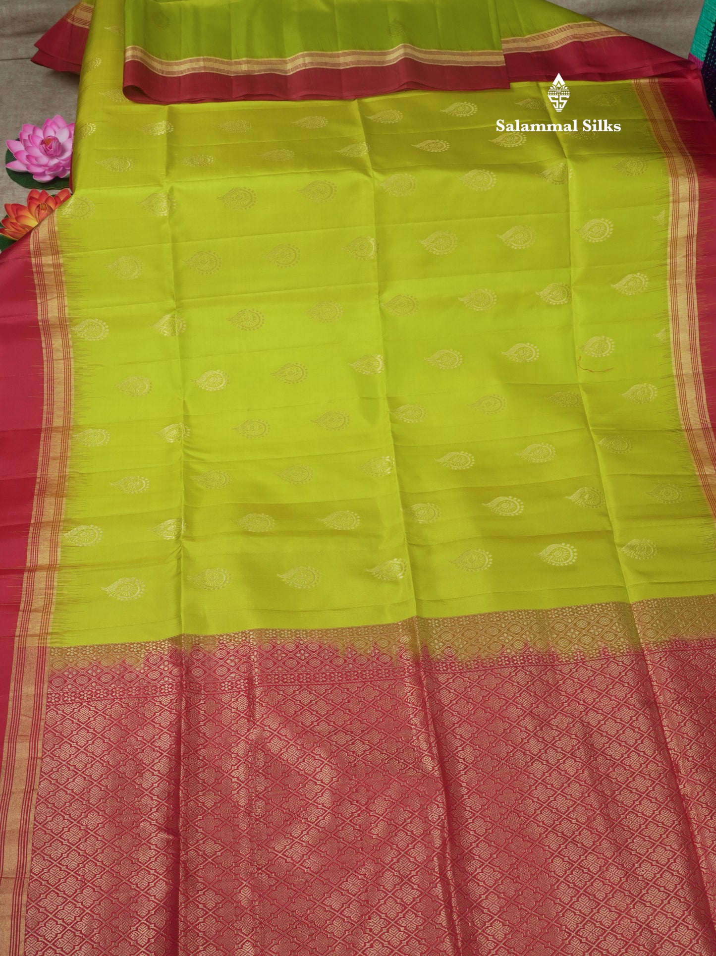 Beautiful Sea Green Pure Kanjivaram Soft Silk Saree With Contrast Maroon Border