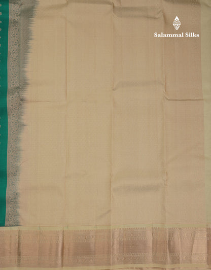 Beautiful Dark Maroon Chakaram  & Peacock Butta Pure Kanjivaram Silk Saree With Contrast Sandal Traditional Border