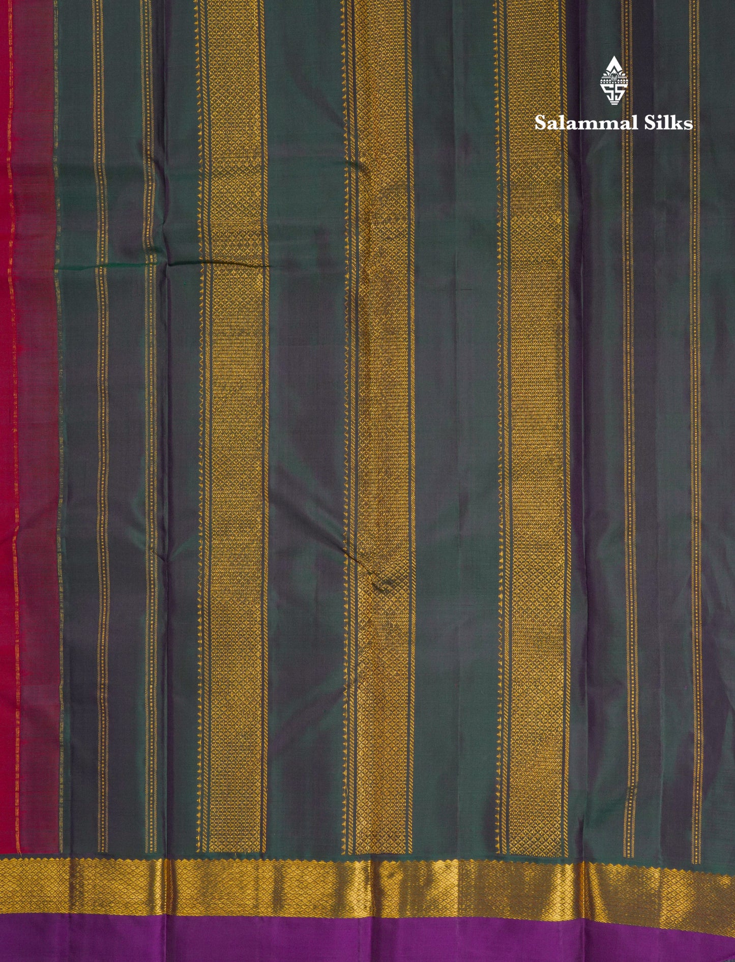 Beautiful Dual Tone Dark Maroon Pure Kanjivaram Silk Saree With Contrast Bottle Green Traditional Border