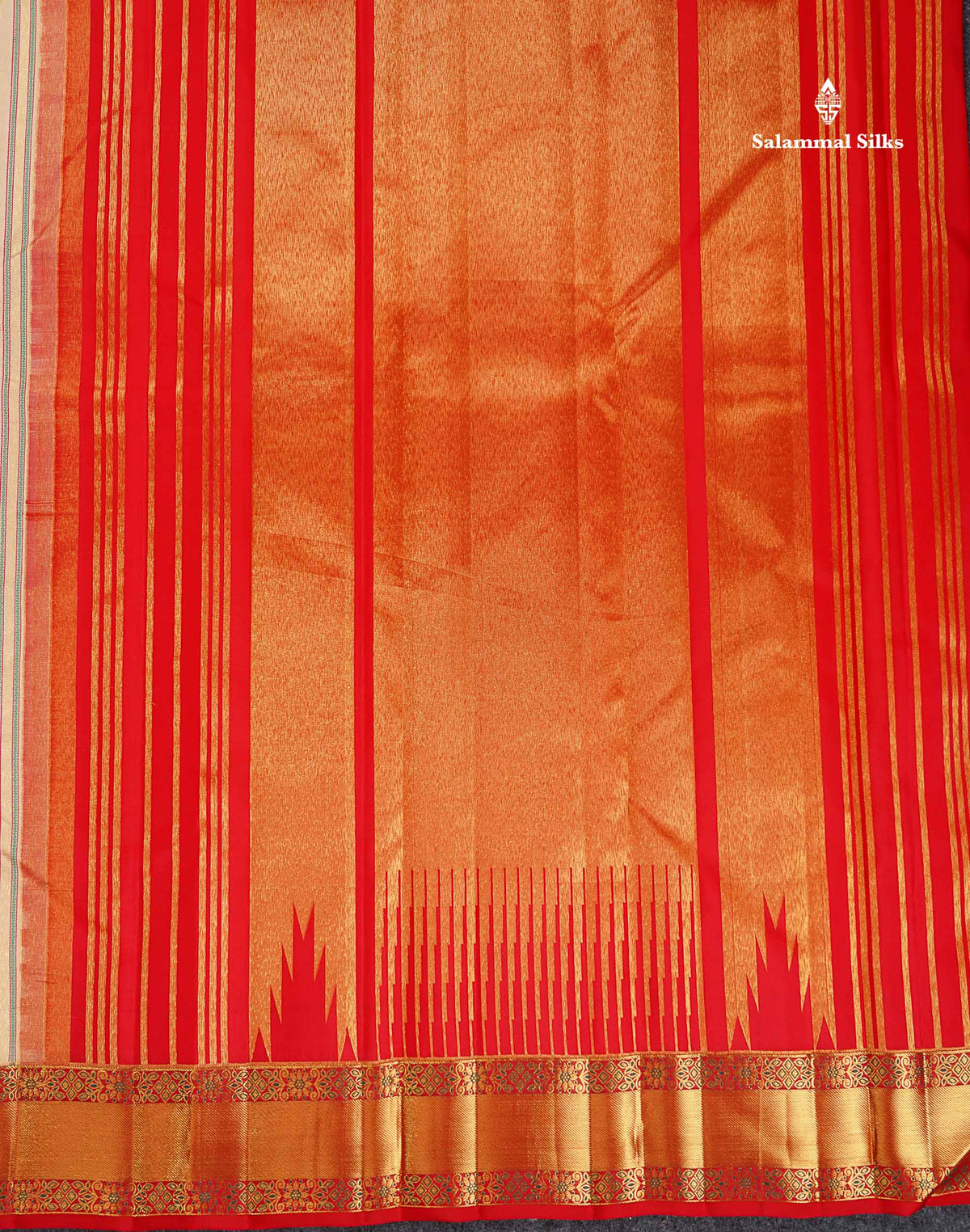 Bridal Pure Kanjivaram Silk Saree - Beige Colour Body Meenakari Work With Contrast Chilly Red Border