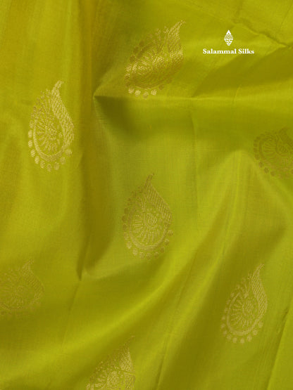 Beautiful Sea Green Pure Kanjivaram Soft Silk Saree With Contrast Maroon Border