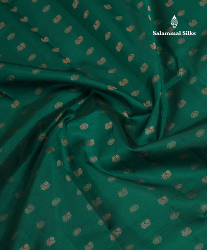 Beautiful Dark Maroon Chakaram  & Peacock Butta Pure Kanjivaram Silk Saree With Contrast Sandal Traditional Border
