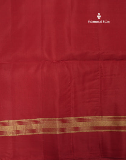 Beautiful Sea Green Pure Kanjivaram Soft Silk Saree With Contrast Maroon Border