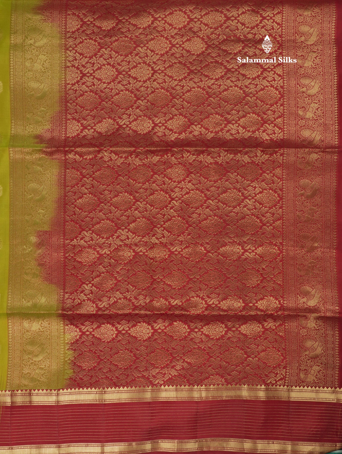 Beautiful Sea Blue Pure Kanjivaram Soft Silk Saree With Contrast Maroon Traditional Border